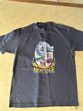 Vintage Single Stitch Windmill Graphic Tee - Black Men’s L 100% Cotton